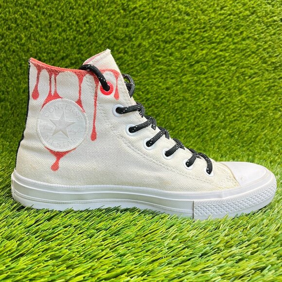 Converse Chuck Taylor  All Star Boys Size 6Y White Red Athletic Shoes Sneakers - Picture 5 of 11